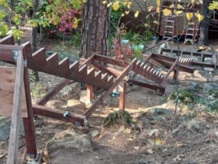 Outdoor staircase framing for new stairs