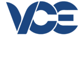 Blue and white logo with the letters 